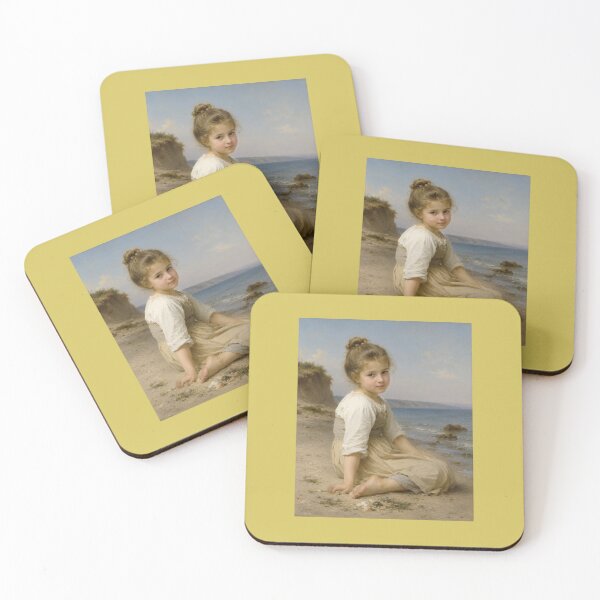 Item preview, In the style of W A Bouguereau a young girl on a sandy beach designed and sold by Collector-RB.