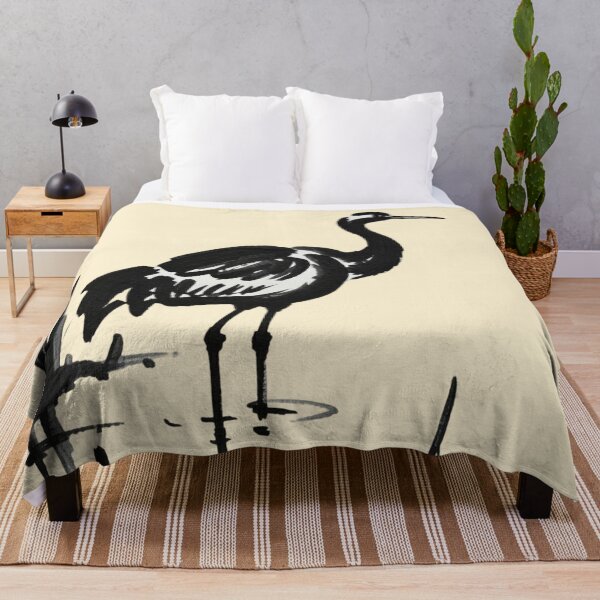 Item preview, a solitary crane standing in shallow water designed and sold by 123ks.