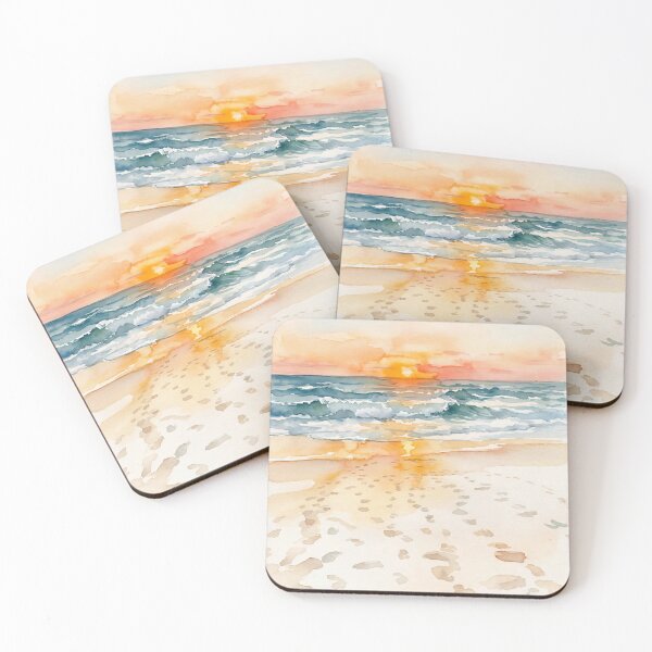 Item preview, Sunkissed Newquay Beach — Watercolour Style designed and sold by InkAndLatitude.