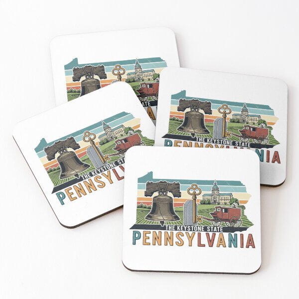 Item preview, Pennsylvania Retro State Pride Liberty Bell & Keystone Design designed and sold by NCalNoveltees.