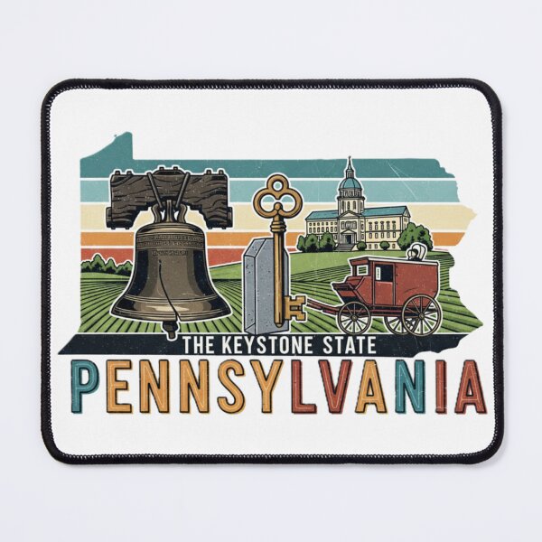 Item preview, Pennsylvania Retro State Pride Liberty Bell & Keystone Design designed and sold by NCalNoveltees.