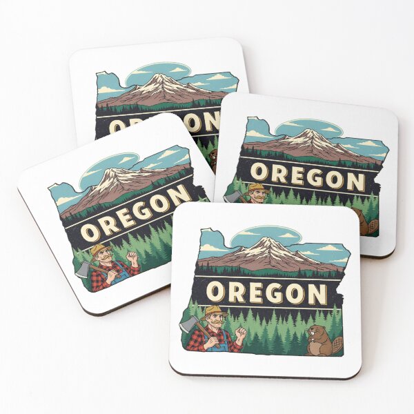 Artikelvorschau, Oregon Retro State Pride Holzfäller & Biber Design entworfen und verkauft von NCalNoveltees.