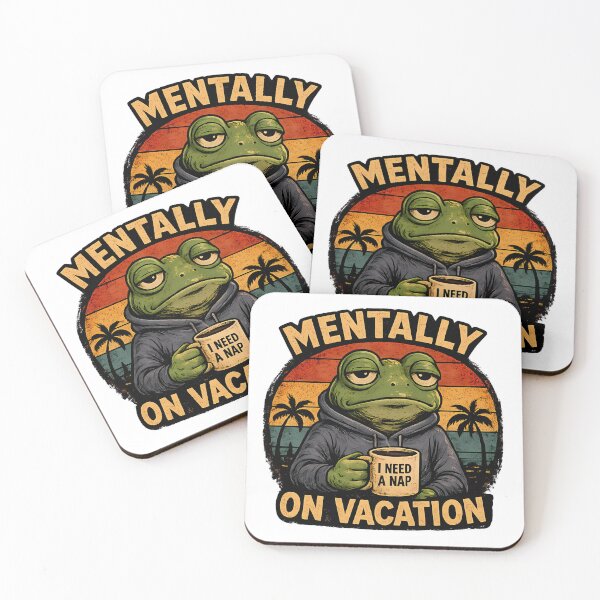 Item preview, Mentally On Vacation Retro Frog designed and sold by NatureStyle555.