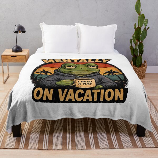 Item preview, Mentally On Vacation Retro Frog designed and sold by NatureStyle555.