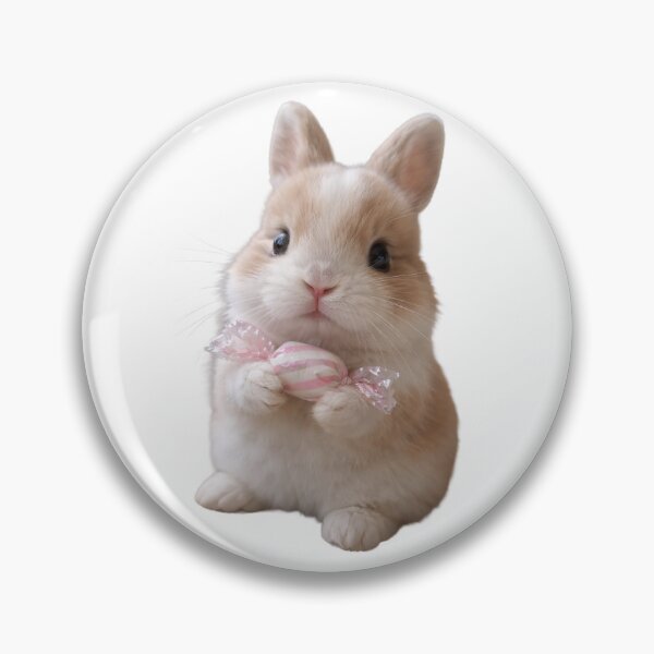 Item preview, Sweet Tooth Bunny - Cute Fluffy Rabbit with Pink Candy Art designed and sold by lovelistivkaa.