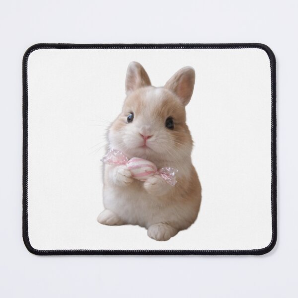 Item preview, Sweet Tooth Bunny - Cute Fluffy Rabbit with Pink Candy Art designed and sold by lovelistivkaa.