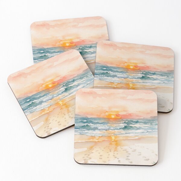 Item preview, Sunkissed Newquay Beach — Watercolour Style Portrait designed and sold by InkAndLatitude.