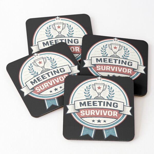 Item preview, Meeting Survivor – Funny Office Award Humor Badge Design designed and sold by MartBook.