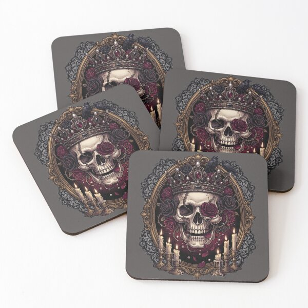 Item preview, Gothic Skull Queen Dark Floral Art designed and sold by Rovano.