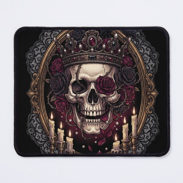 Item preview, Gothic Skull Queen Dark Floral Art designed and sold by Rovano.