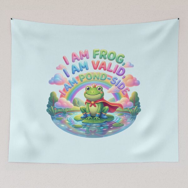 Item preview, I Am Frog I Am Valid Sitting By Pond Affirmation designed and sold by pradeepvisuals.