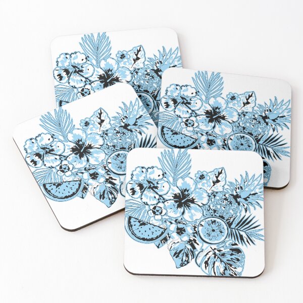 Item preview, Tropical Midnight Fruits & Flowers Pattern designed and sold by DesignbyAnnaM.