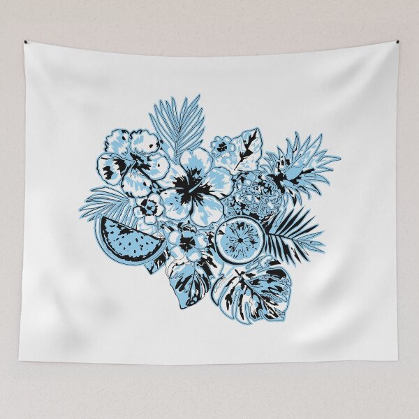 Item preview, Tropical Midnight Fruits & Flowers Pattern designed and sold by DesignbyAnnaM.