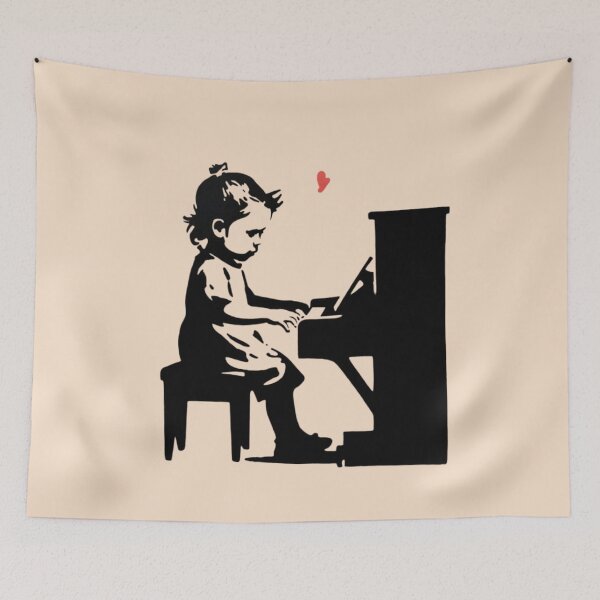 Item preview, Banksy - fragile girl sitting at an upright piano designed and sold by 123ks.