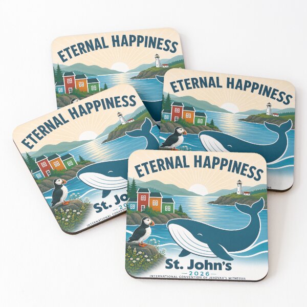 Item preview, JW Eternal Happiness Convention – St. John’s Canada July 2026 Inspired Convention Art | Whale & Puffin Coastal Design | JW-Inspired Travel Style designed and sold by AdoptKM.