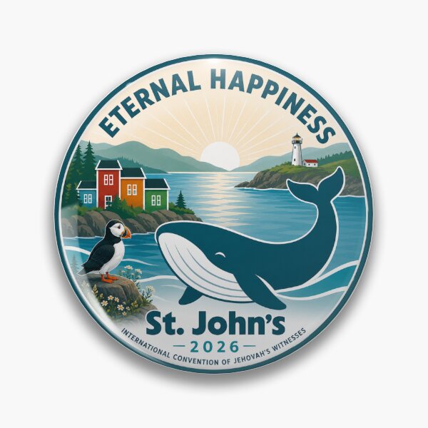 Item preview, JW Eternal Happiness Convention – St. John’s Canada July 2026 Inspired Convention Art | Whale & Puffin Coastal Design | JW-Inspired Travel Style designed and sold by AdoptKM.