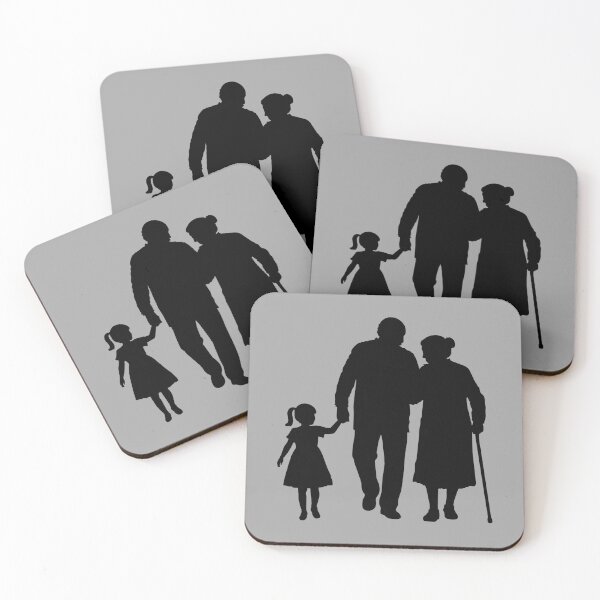 Item preview, Grandparents Grandchildren Silhouette Walking Together designed and sold by shirt-o-mat.