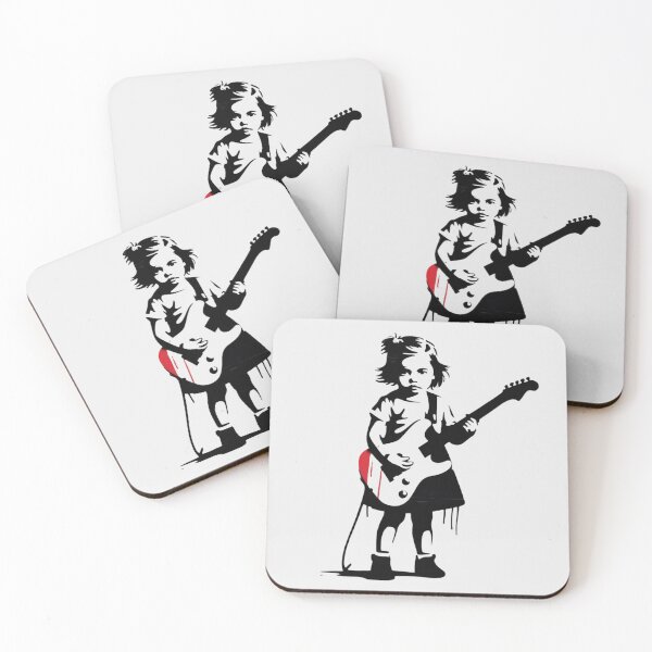 Item preview, Banksy - a small girl holding an electric guitar designed and sold by 123ks.
