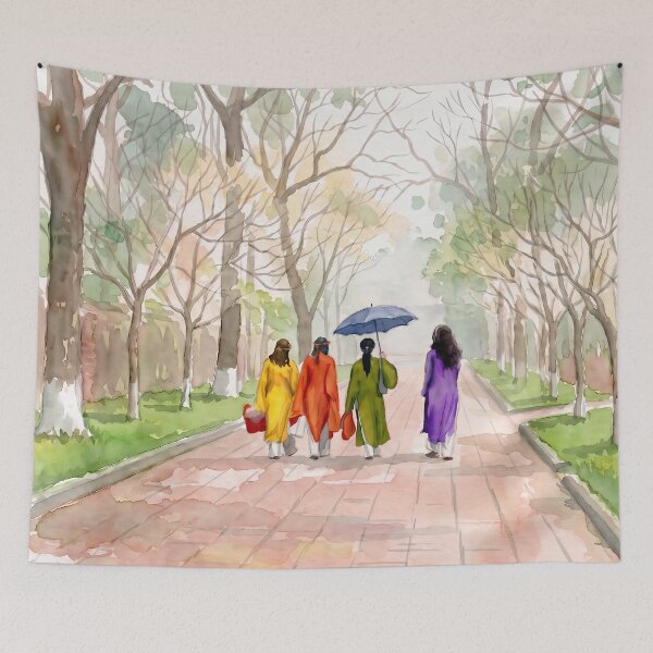 Item preview, Hue Imperial City Ao Dai — Watercolour Style designed and sold by InkAndLatitude.
