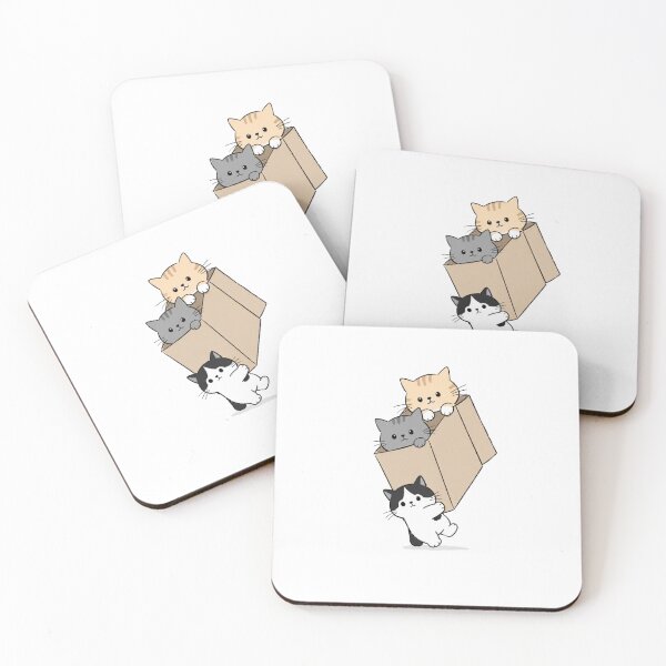 Item preview, Cute Cats in a Box Aesthetic Illustration designed and sold by PeplumiArt.