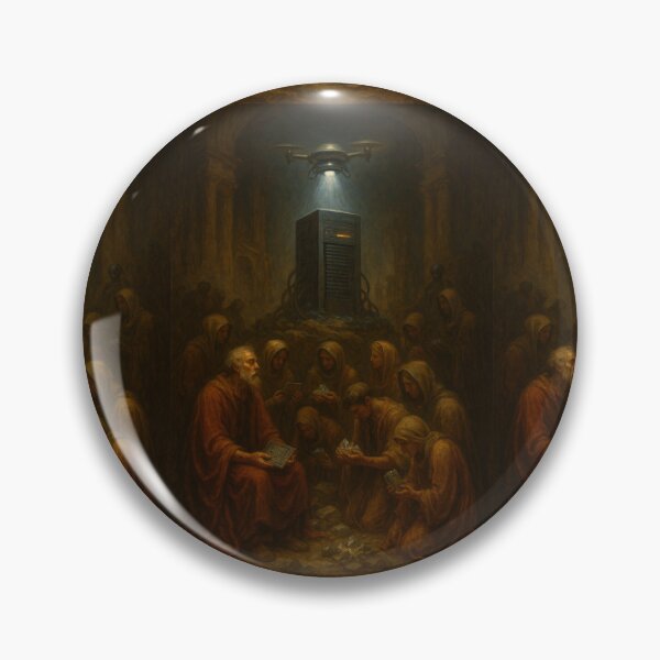 Item preview, The Digital Oracle – Worship of the Machine in a Dystopian Future designed and sold by OrbitOfMind.