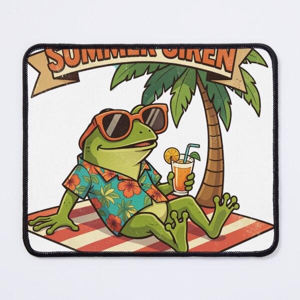 Item preview, Vintage Summer Siren Frog Beach Vacation Retro designed and sold by  Bold Border Studio..