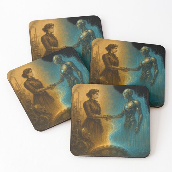 Item preview, Unity of Worlds – Human and AI Alliance in Steampunk Futurism designed and sold by OrbitOfMind.