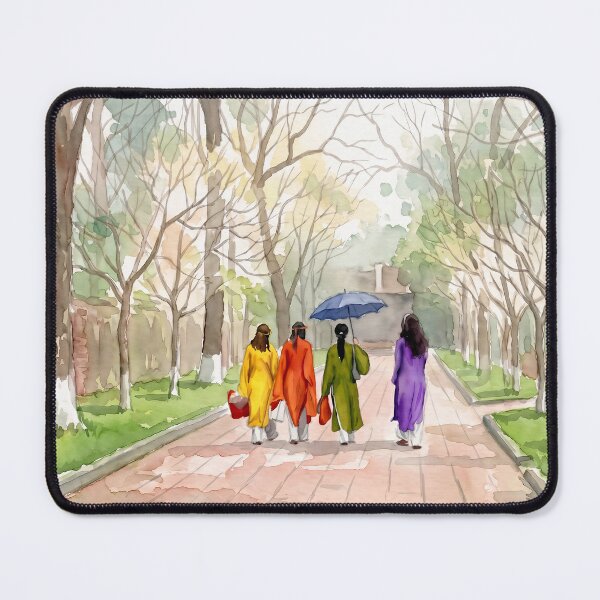 Item preview, Hue Imperial City Ao Dai — Watercolour Style Portrait designed and sold by InkAndLatitude.