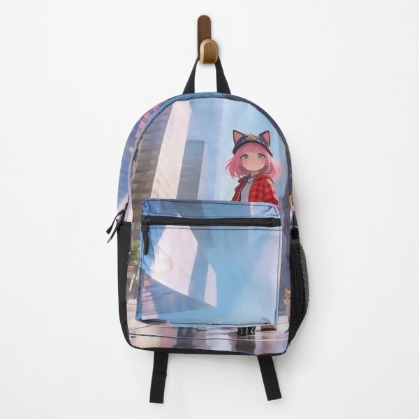 Item preview, Anime Girl with Cats in City designed and sold by deadstudio.