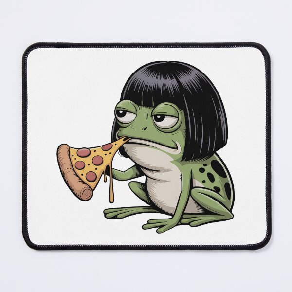 Item preview, Cool Frog Bob Haircut with Pizza designed and sold by J-Style-Design.