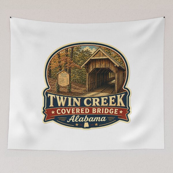 Item preview, Twin Creek Covered Bridge sticker designed and sold by gotucoveredart.