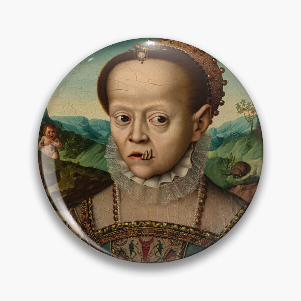 Item preview, The Horrific Zombie Queen Hieronymus Bosch Medieval inspired painting designed and sold by Vintage Designs +.