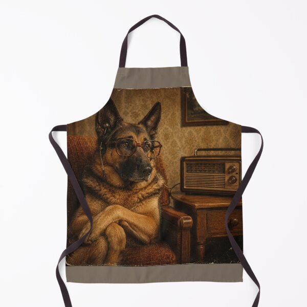 Item preview, Vintage German Shepherd Listening To Radio Shirt, Retro 1970s Dog Portrait, Old School Radio Aesthetic Tee designed and sold by HOUSE OF TIST.