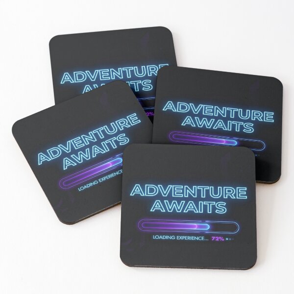 Item preview, Retro Gamer Loading Bar- Adventure Awaits Neon Blue designed and sold by deadstudio.