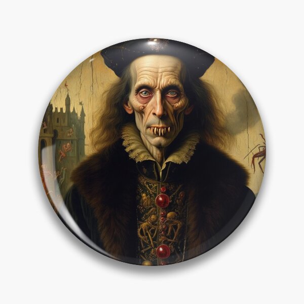 Item preview, The zombie Courtier Hieronymus Bosch Medieval inspired painting designed and sold by Vintage Designs +.