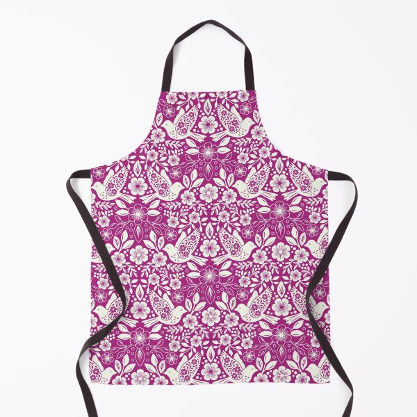 Item preview, Folk art silhouettes of flowers and birds in purple designed and sold by Jennifer Ladd.