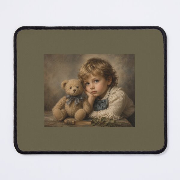 Item preview, Classical view, a young child with teddy bear designed and sold by Collector-RB.