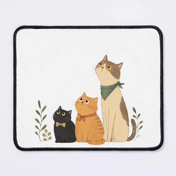 Item preview, Forever Loving Trio Cute Cats Aesthetic Illustration designed and sold by PeplumiArt.