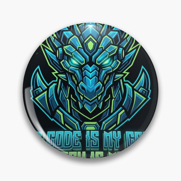 Item preview, Cyber Dragon Glitch Art - The Code is my Calm Tech Quote  designed and sold by deadstudio.