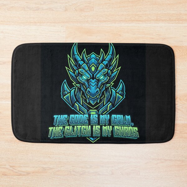 Item preview, Cyber Dragon Glitch Art - The Code is my Calm Tech Quote  designed and sold by deadstudio.
