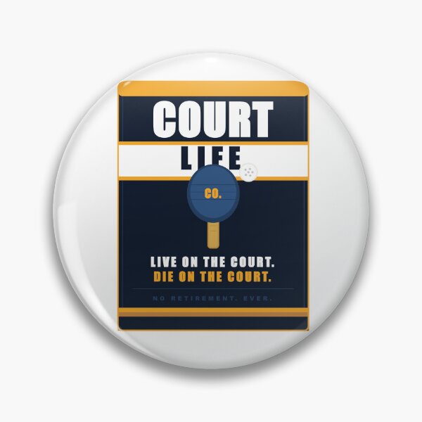 Item preview, Court Life Co Paddle Sport Player Bold Badge Navy Orange Graphic Sticker Tee designed and sold by Mega-Shopping.
