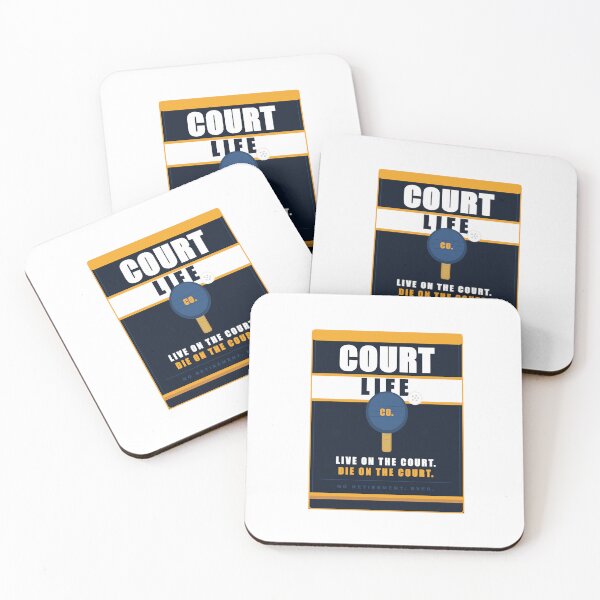 Item preview, Court Life Co Paddle Sport Player Bold Badge Navy Orange Graphic Sticker Tee designed and sold by Mega-Shopping.
