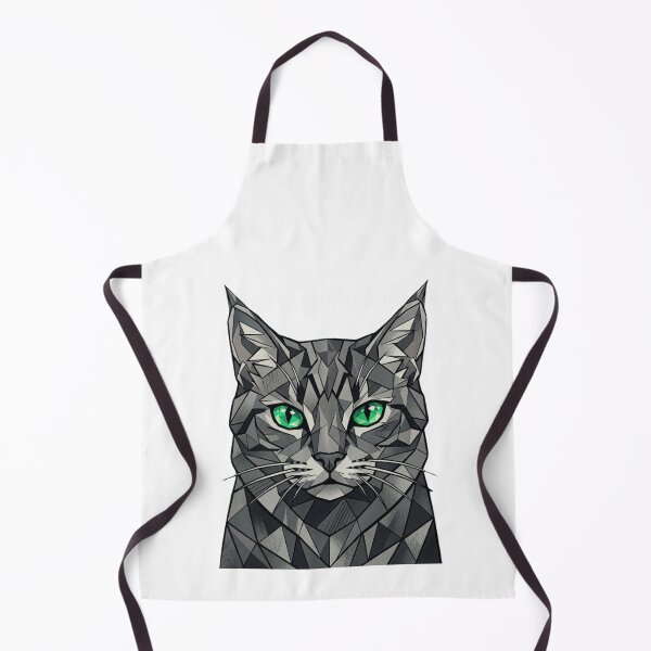 Item preview, Geometric Gray Cat with Emerald Eyes designed and sold by ziblod.