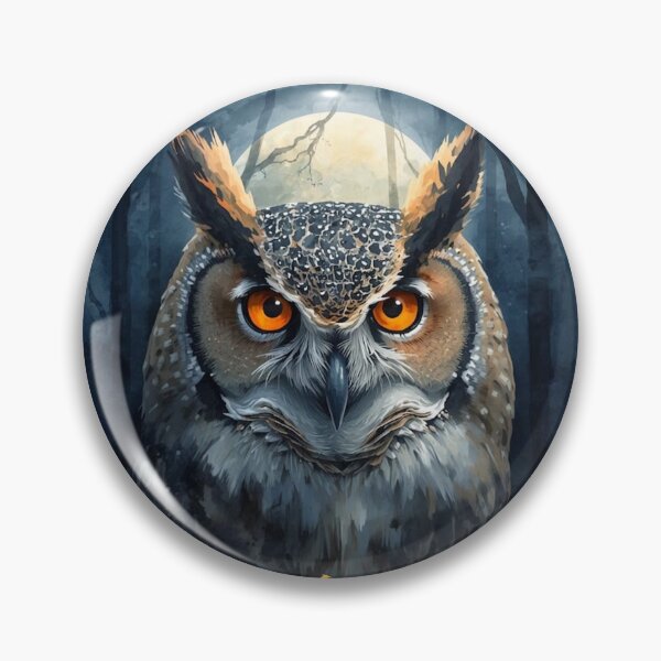 Item preview, Moon Watcher Owl | Mystical Watercolor Owl | Dark Forest Celestial Night Design designed and sold by Biedroneczka.