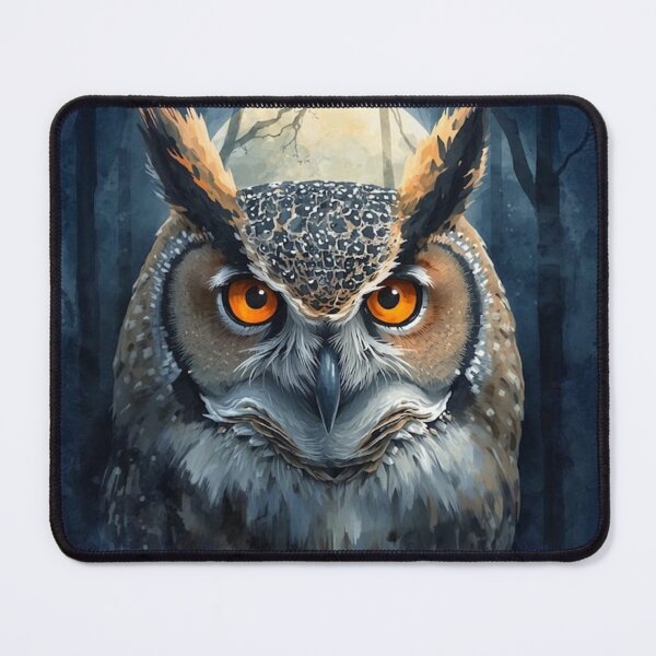Item preview, Moon Watcher Owl | Mystical Watercolor Owl | Dark Forest Celestial Night Design designed and sold by Biedroneczka.