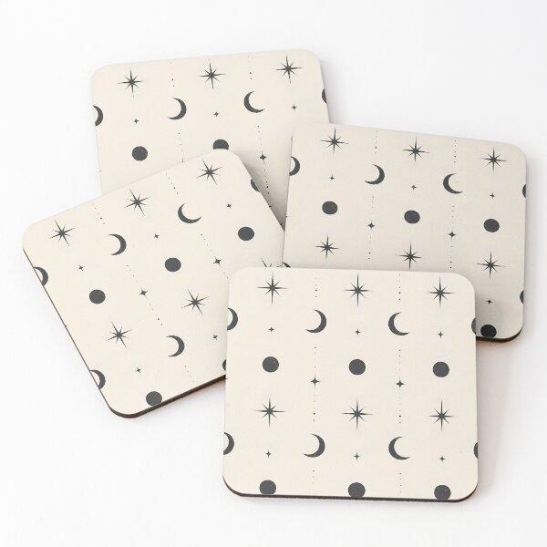 Artikelvorschau, Celestial Noir – Minimalist Moon & Stars Pattern | Modern Mystic Aesthetic entworfen und verkauft von Fernhaven.