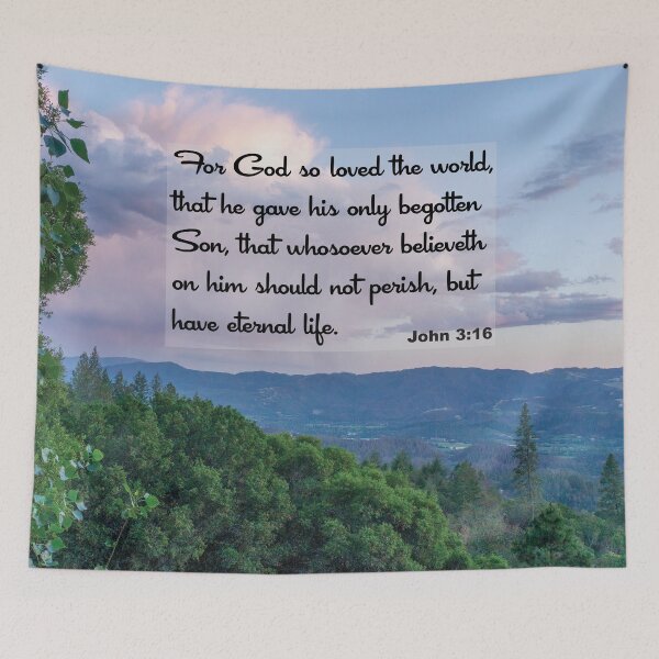 Item preview, John 3:16 - Inspirational Bible Verse designed and sold by InsprtnlArtbyDP.