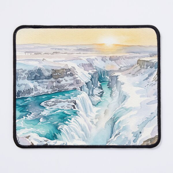 Item preview, Gullfoss Waterfall, Iceland — Watercolour Style designed and sold by InkAndLatitude.