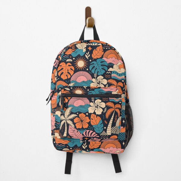 Item preview, Retro Tropical Sunset Pattern | Vintage Palm Leaves designed and sold by FreeArt2.
