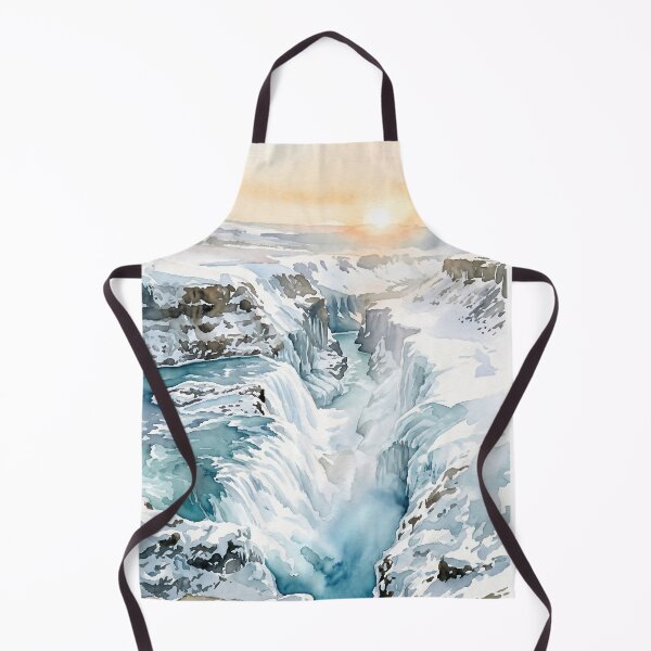 Item preview, Gullfoss Waterfall, Iceland — Watercolour Style Portrait designed and sold by InkAndLatitude.